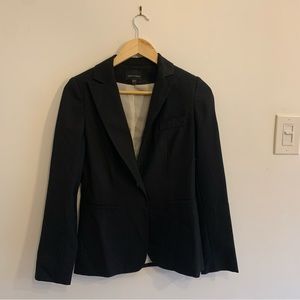Judith and Charles black single button suit jacket